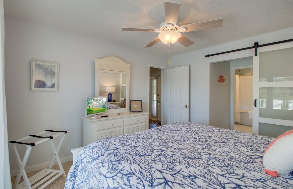 Bedroom 1, attached bath.