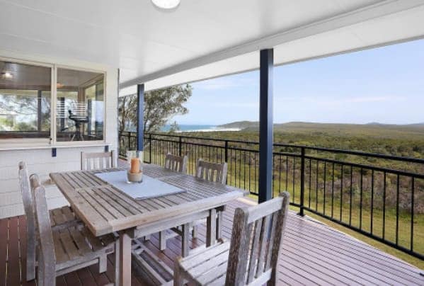 Upstairs dining with view of national park and beach