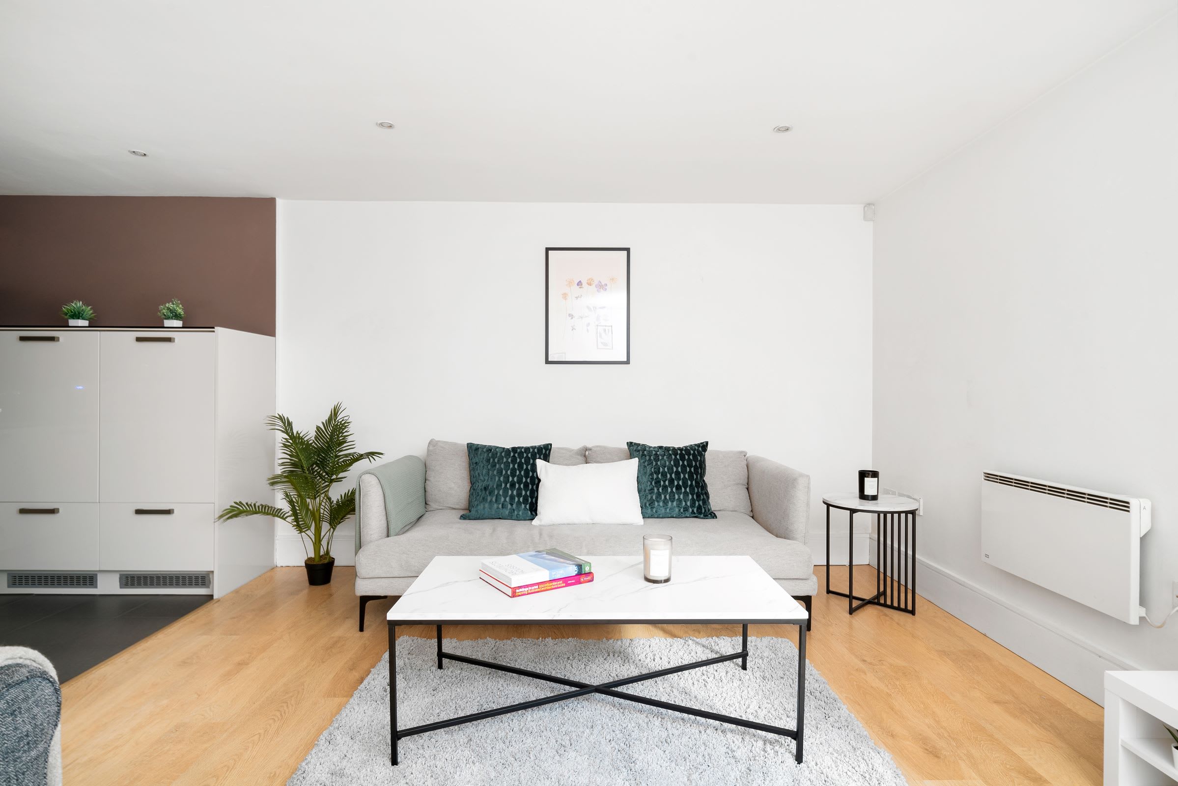 The open-plan living and dining area