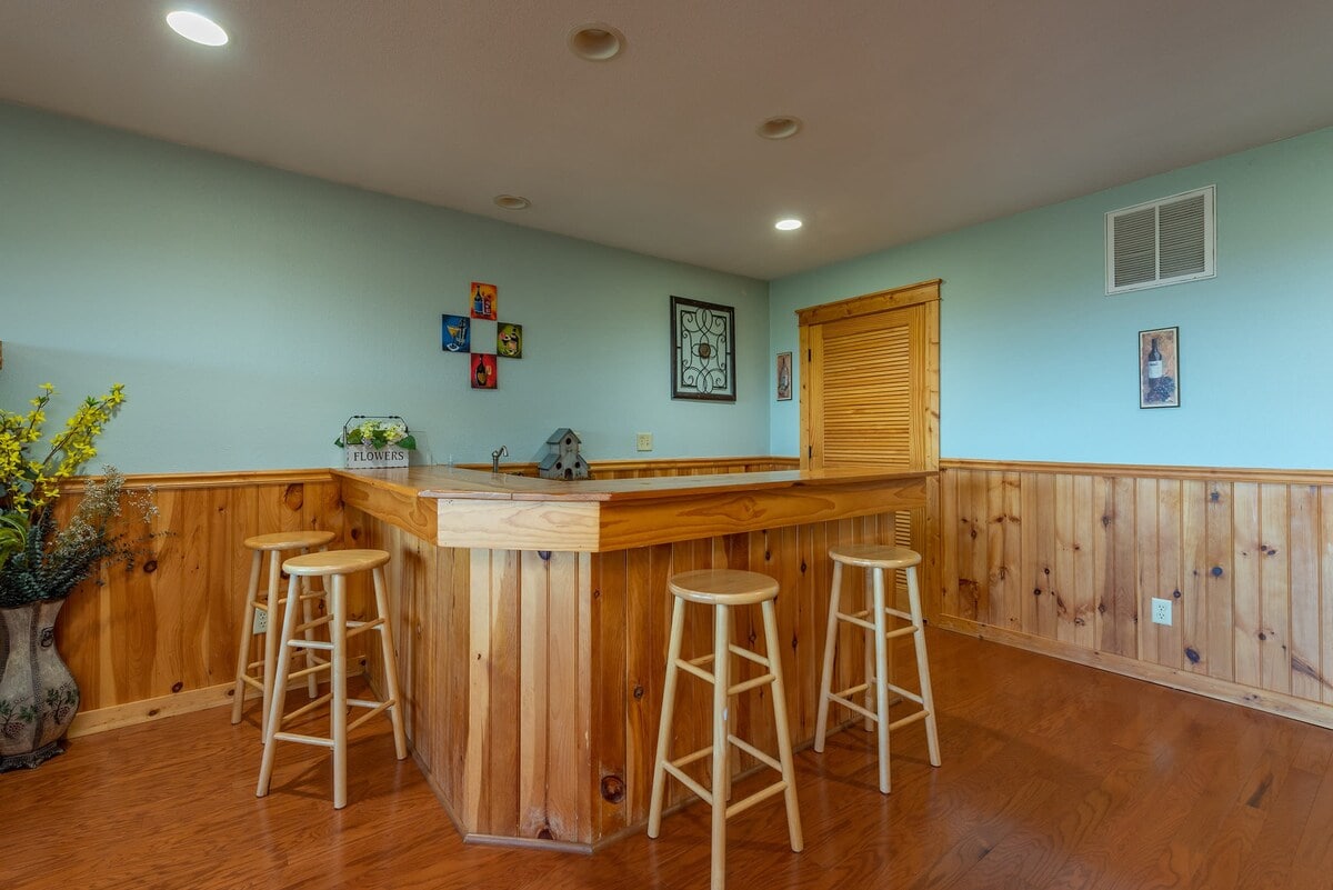 Lower Level Wet bar with the game room