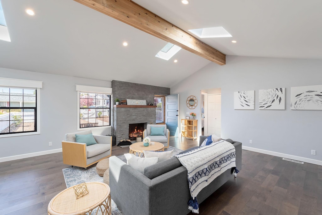 Living Room with a Fireplace.