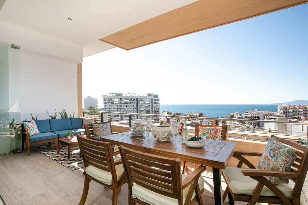 Private balcony overlooking the city