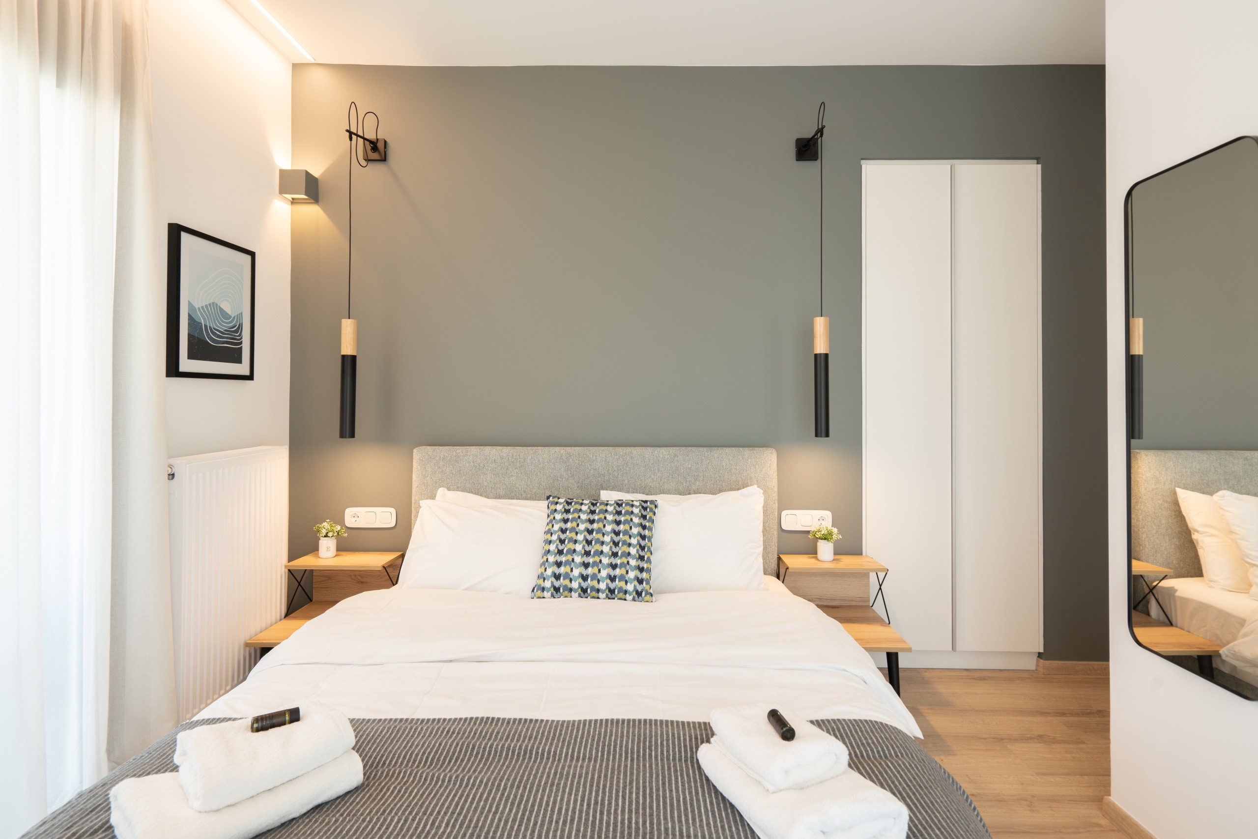 Both bedrooms have been carefully furnished with high-quality mattresses and bedding ensuring a peaceful night's sleep in vibrant Athens.