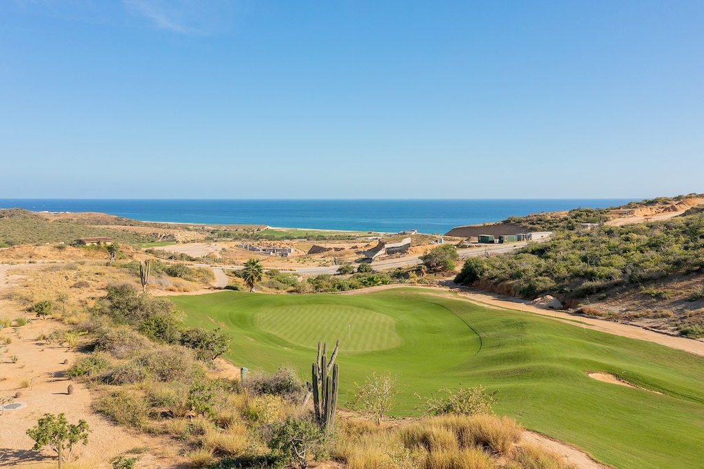 Golf course with ocean view