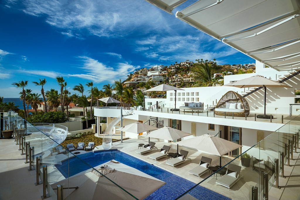Sunny patio with ocean views