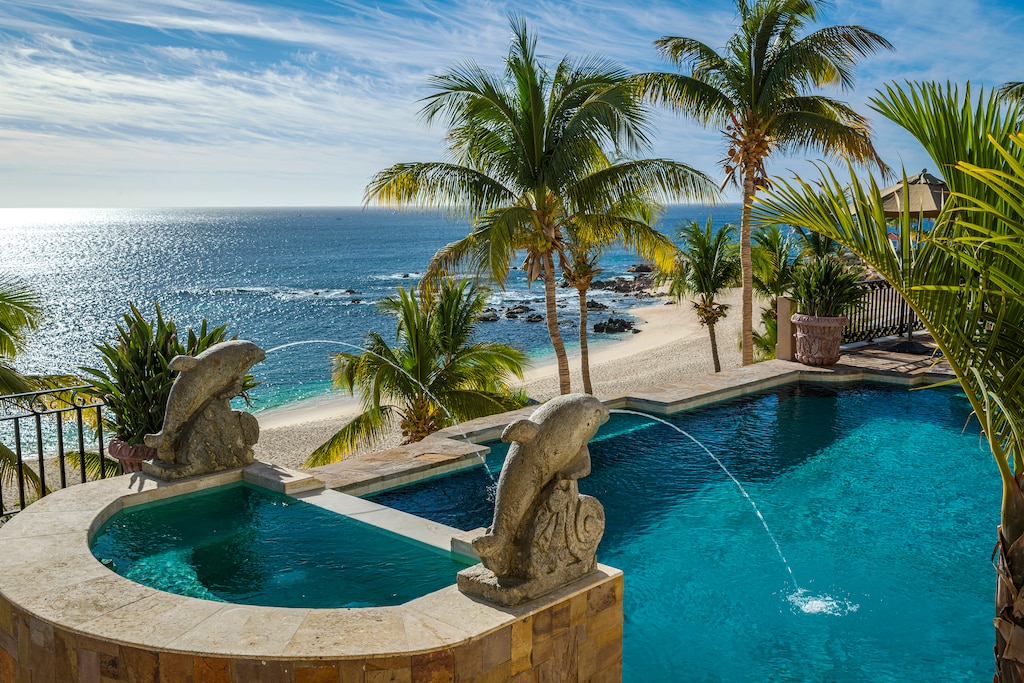 Poolside with incredible beachfront views