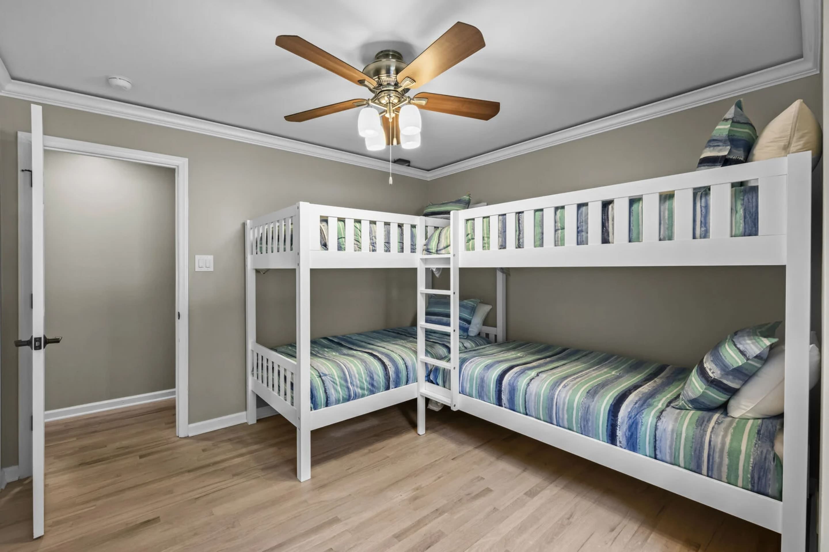 Bunk room features Two twin over twin bunk beds.