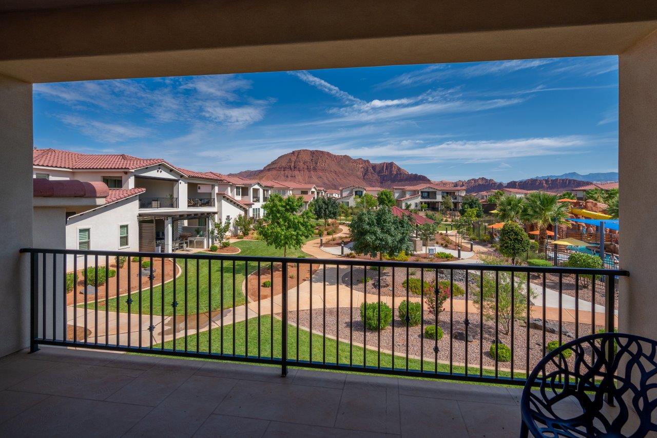 Insanely beautiful views of the Red Mountain from the balcony of this home