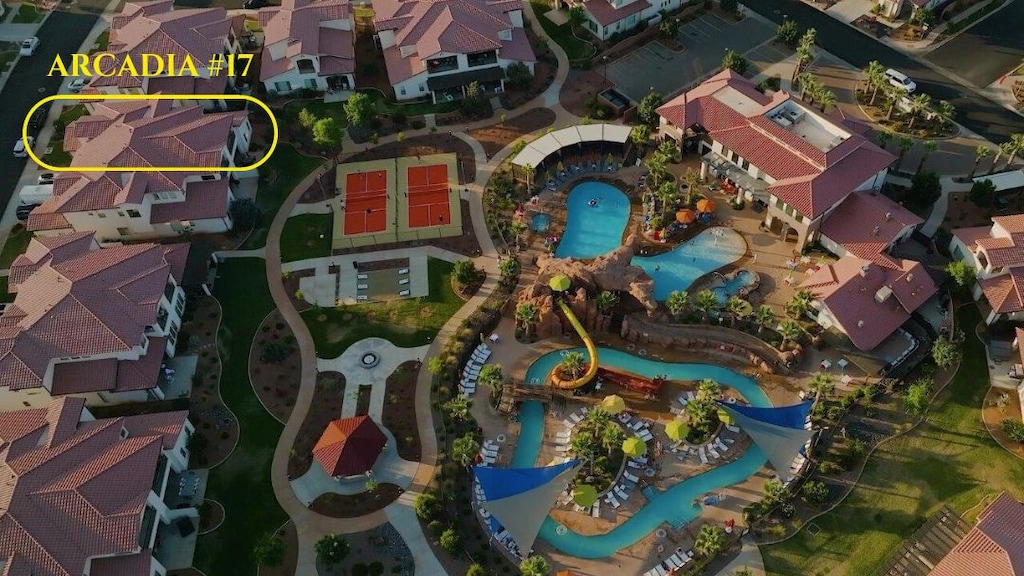 Have one of the best poolside locations with superior access to pickleball, cornhole, and the pool!