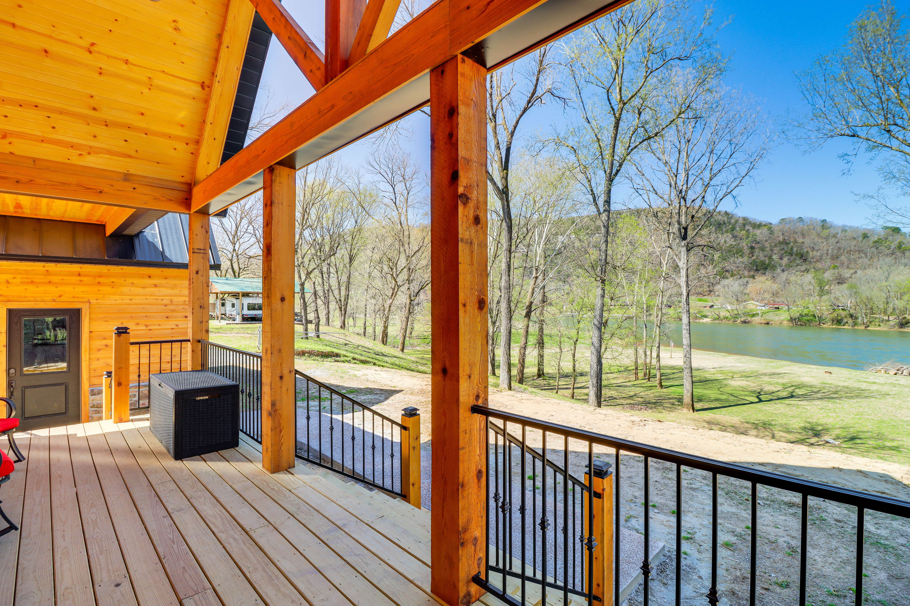 Riverfront Mountain View Cabin w/ Deck & Grill!