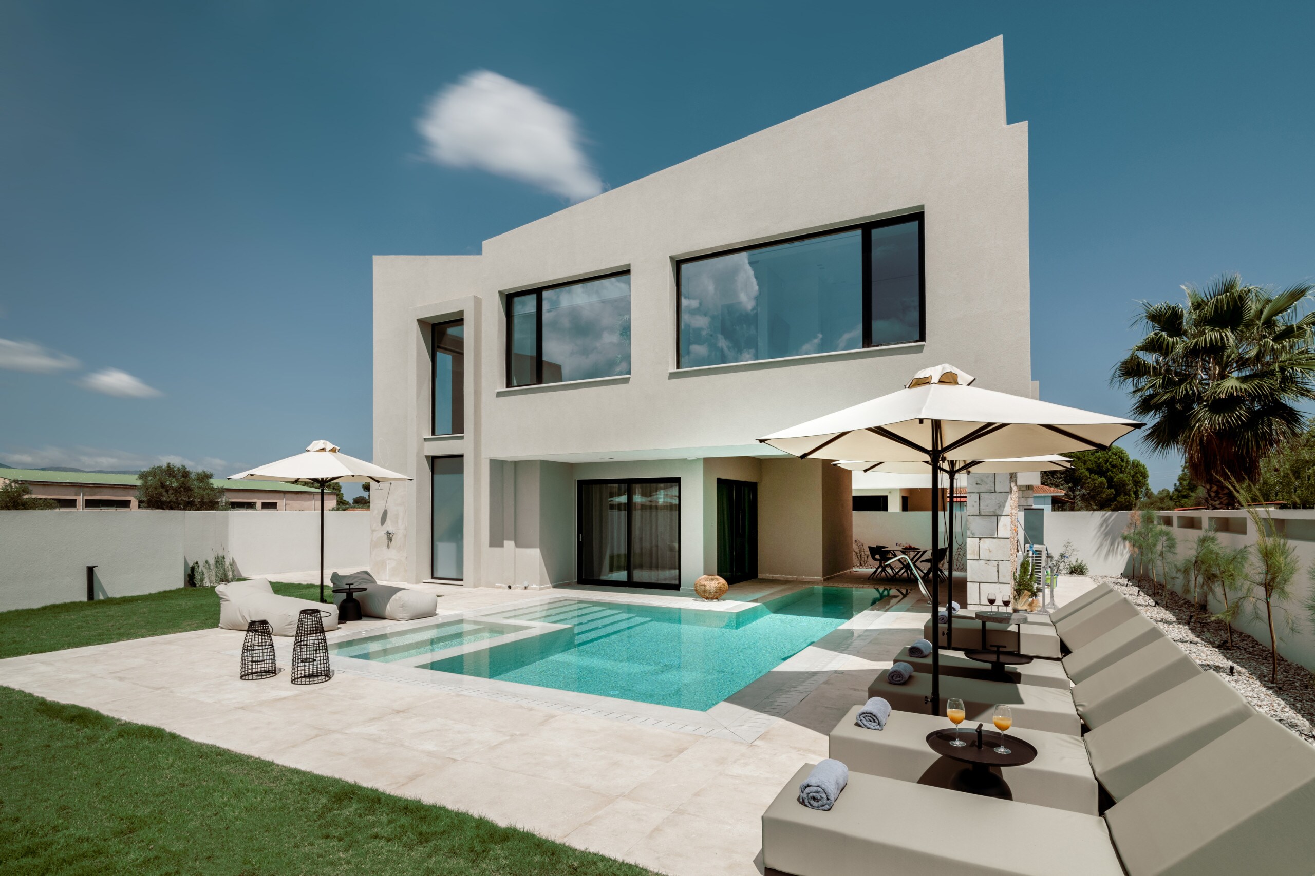 Villa with a sensory driven design private pool