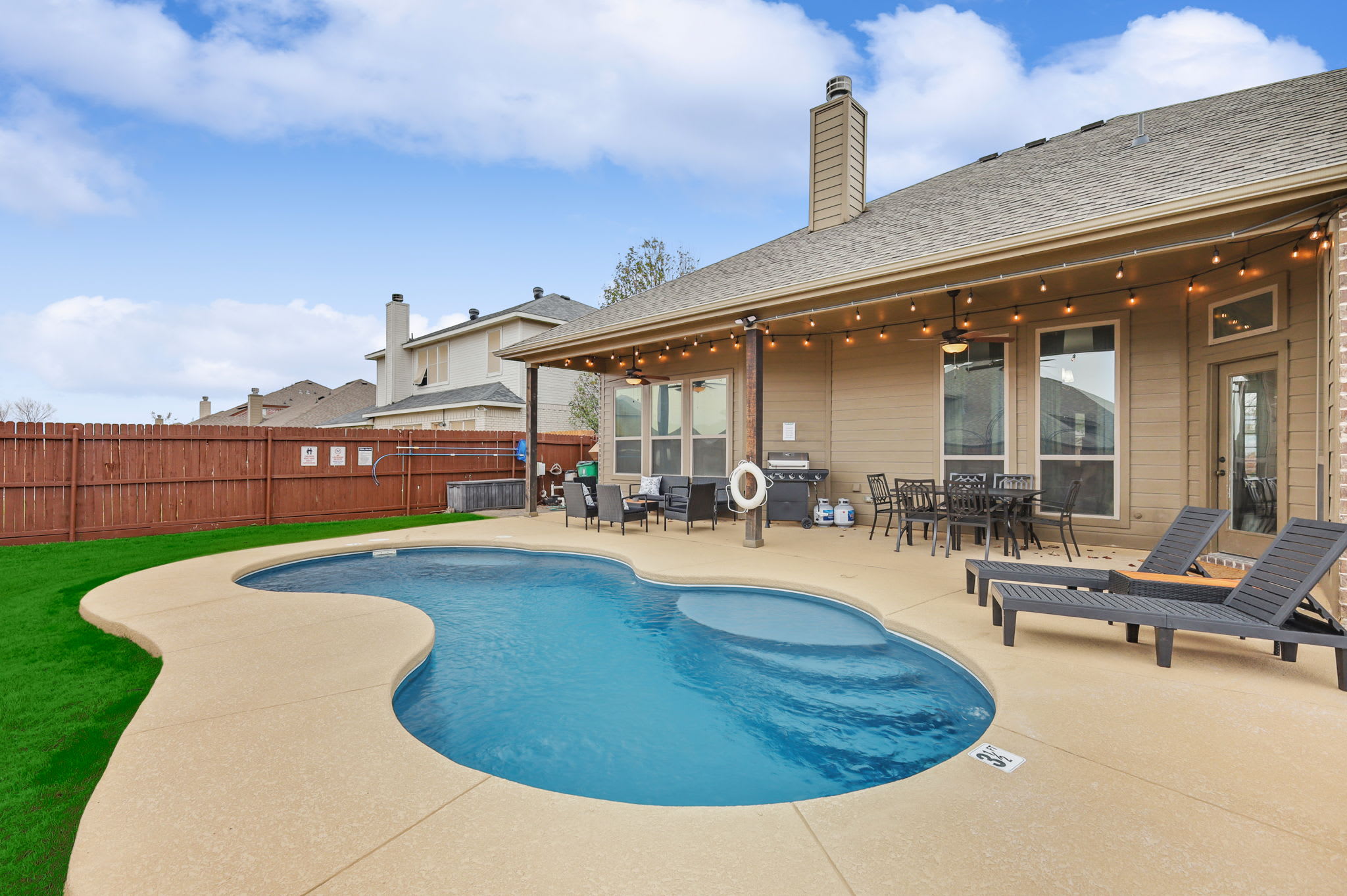 With a pool as nice as this one, you’ve got your very own private pool resort, right here in the convenience of your backyard!