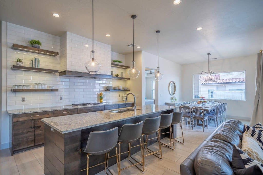 Seat up to 6 at the large island bar