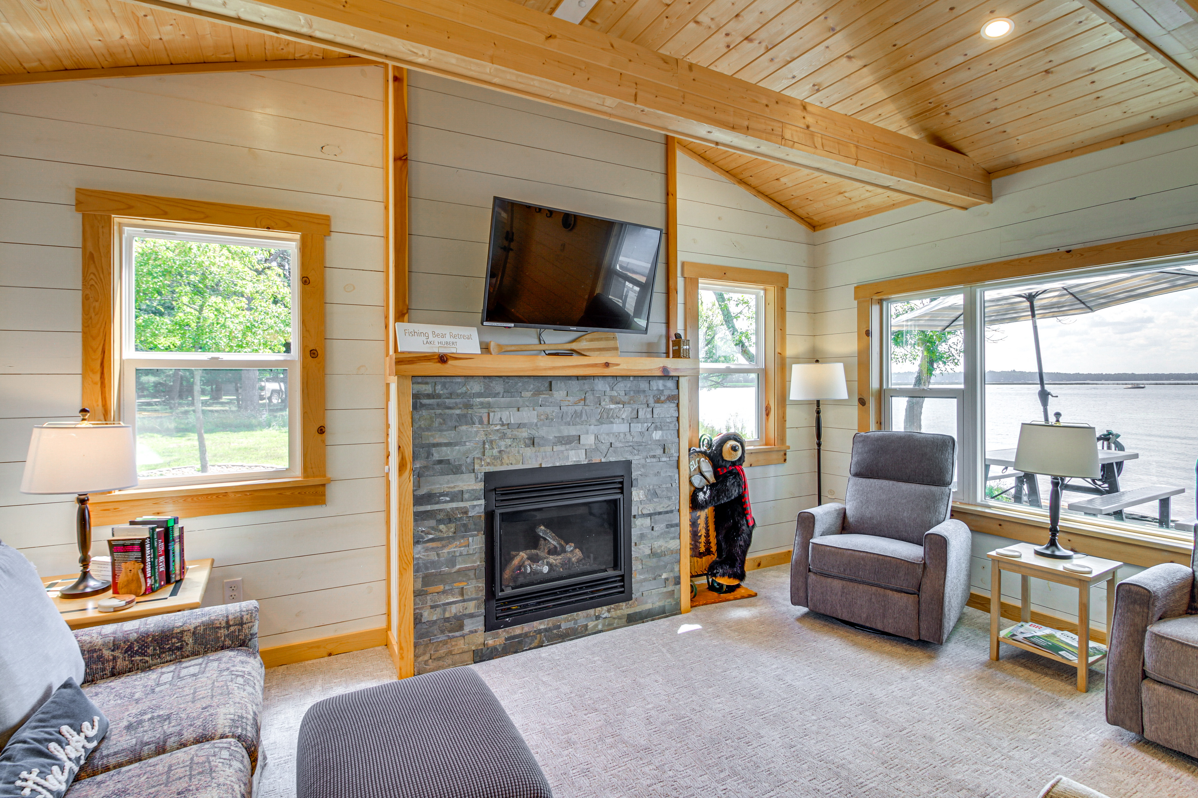 Property Image 1 - Lake Hubert Cabin w/ Private Deck + Boat Dock