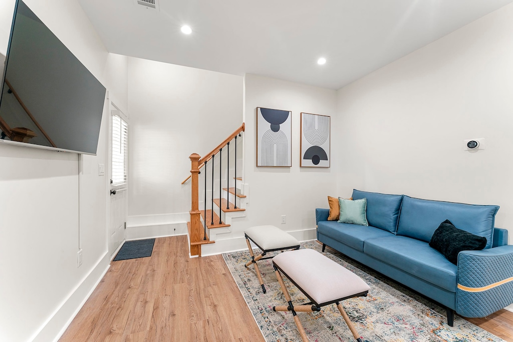 Living Area with Smart Tv to access all your favorite streaming options