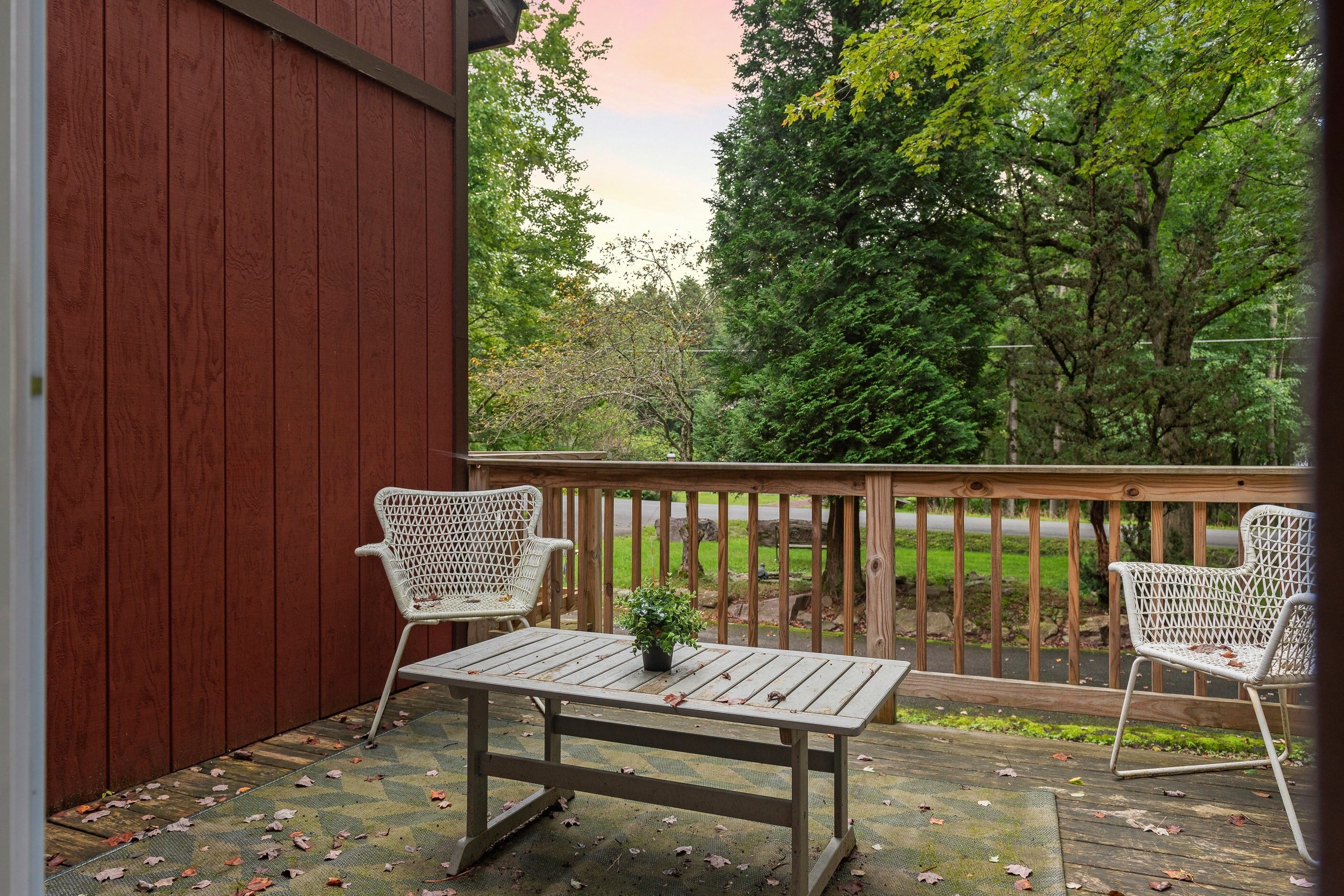 Our porch chairs beckon for lively conversations and relaxed moments!