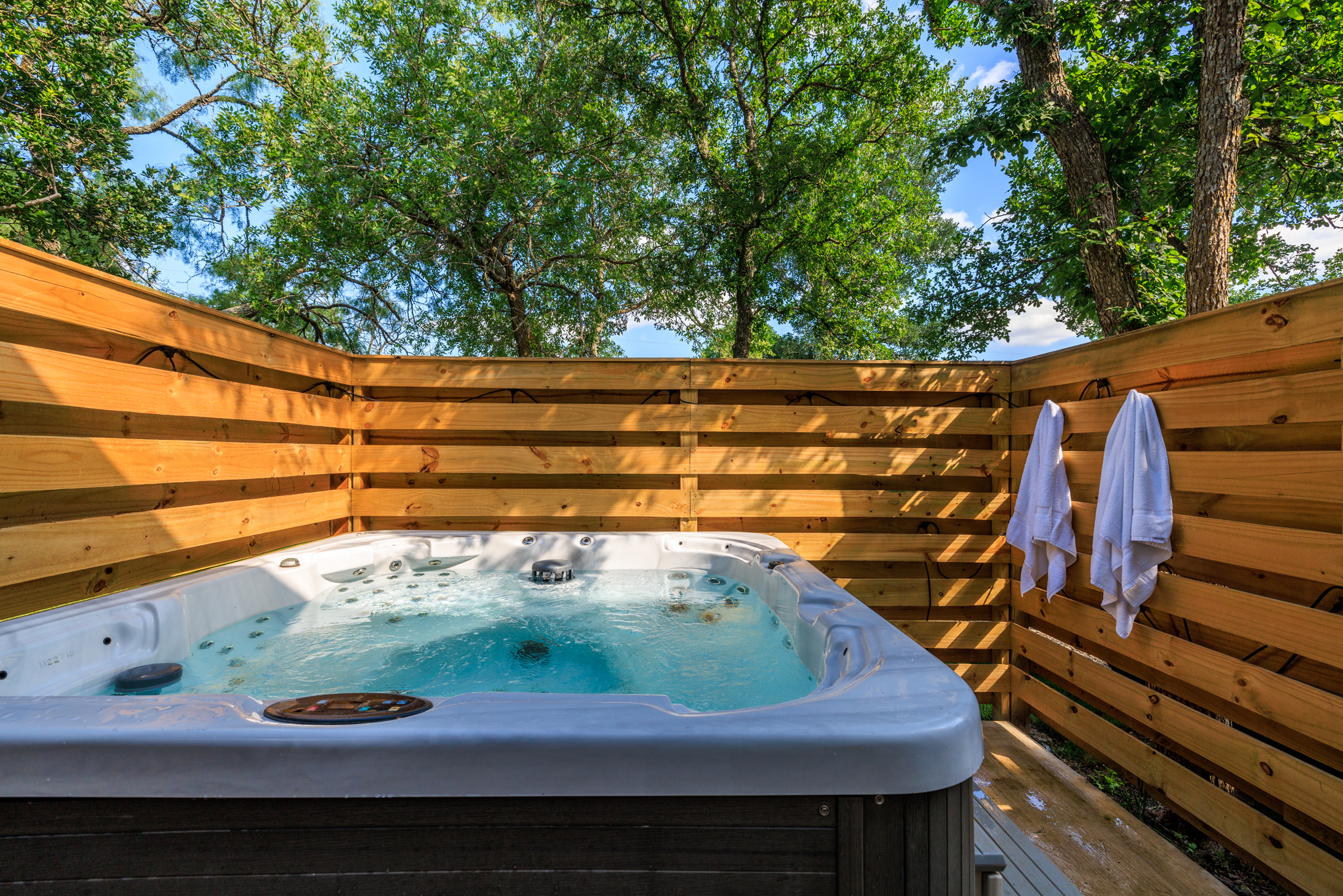 Private hot tub.