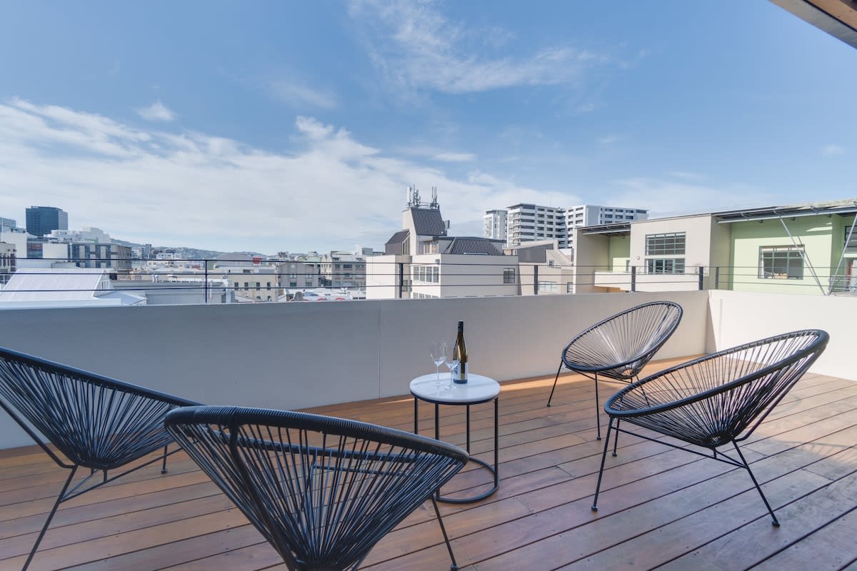 Kick back, relax and take in the fabulous city views from your very own private terrace 