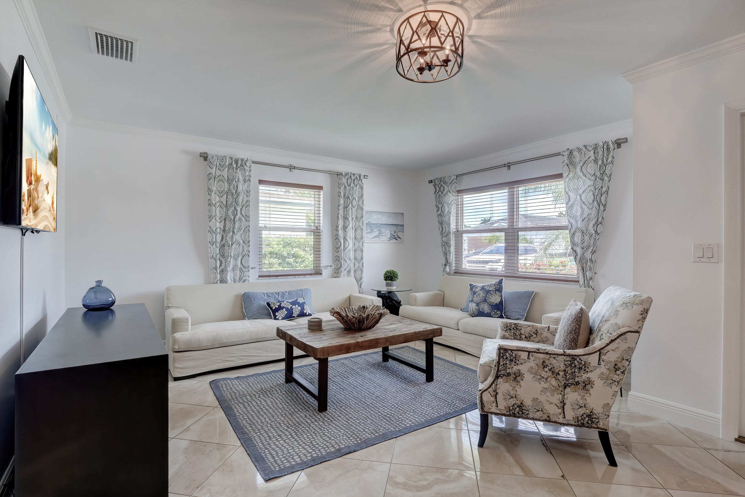 There Is Great Natural Light in the Family Room With Large Windows