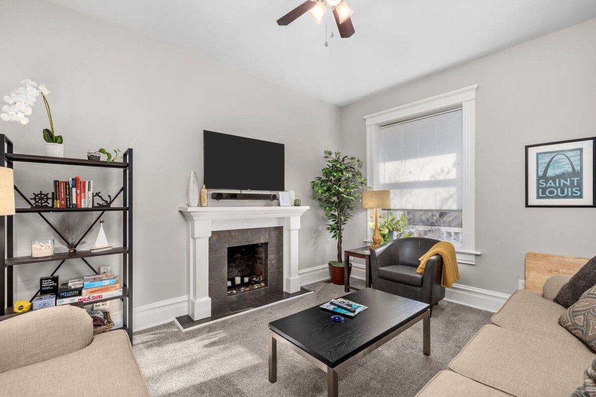 Spacious Living Room with TV