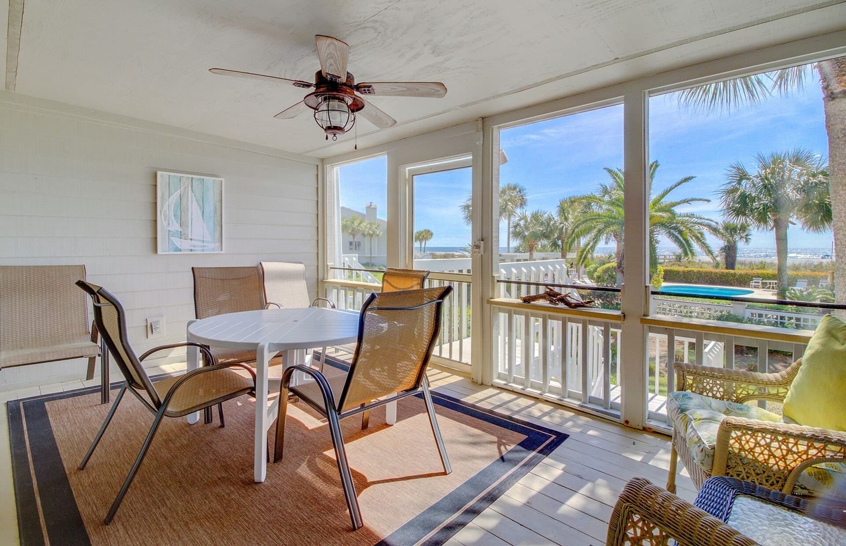 Relax on the porch after a day at the beach!