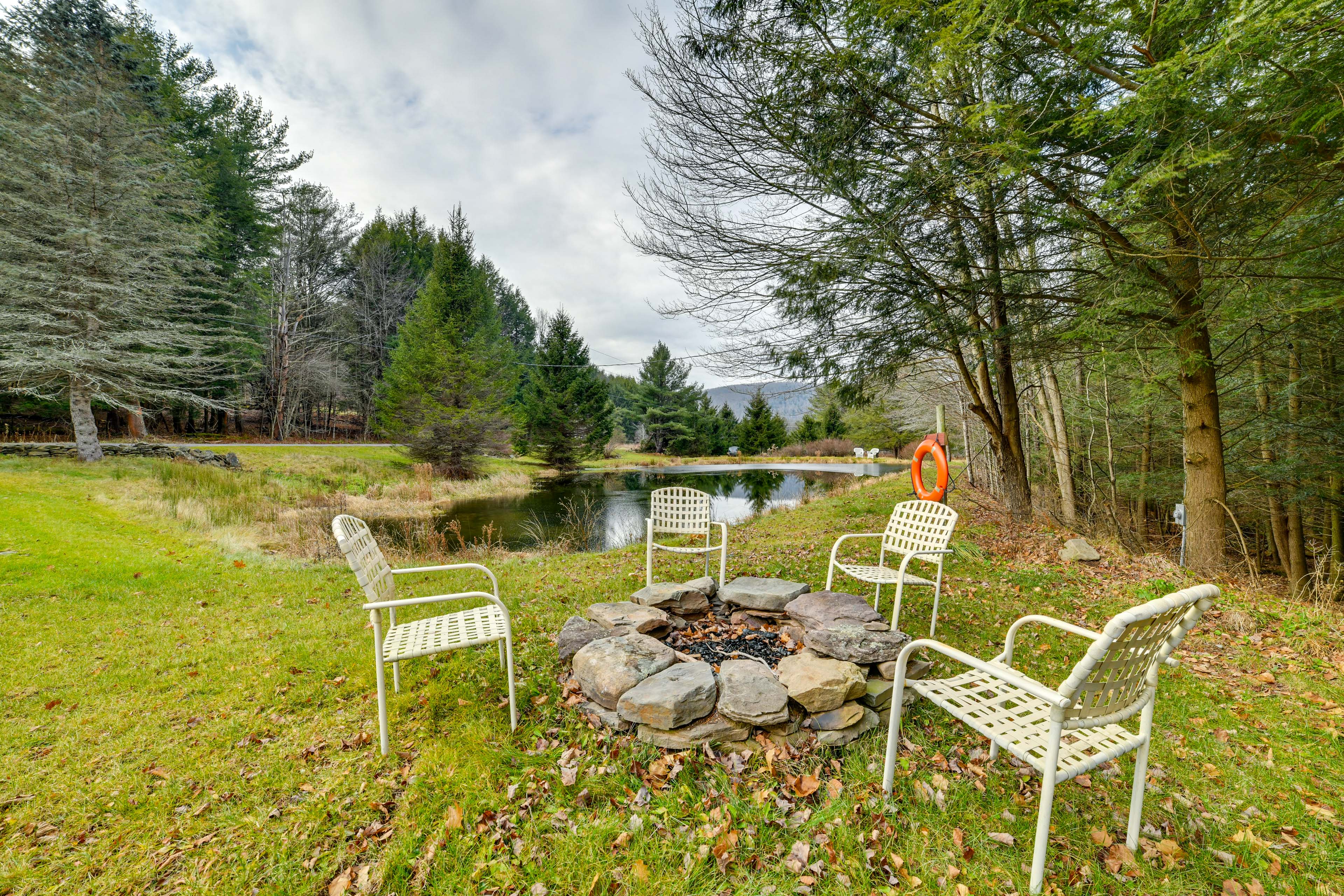 Wooded Walton Home with Fire Pit & On-Site Pond!