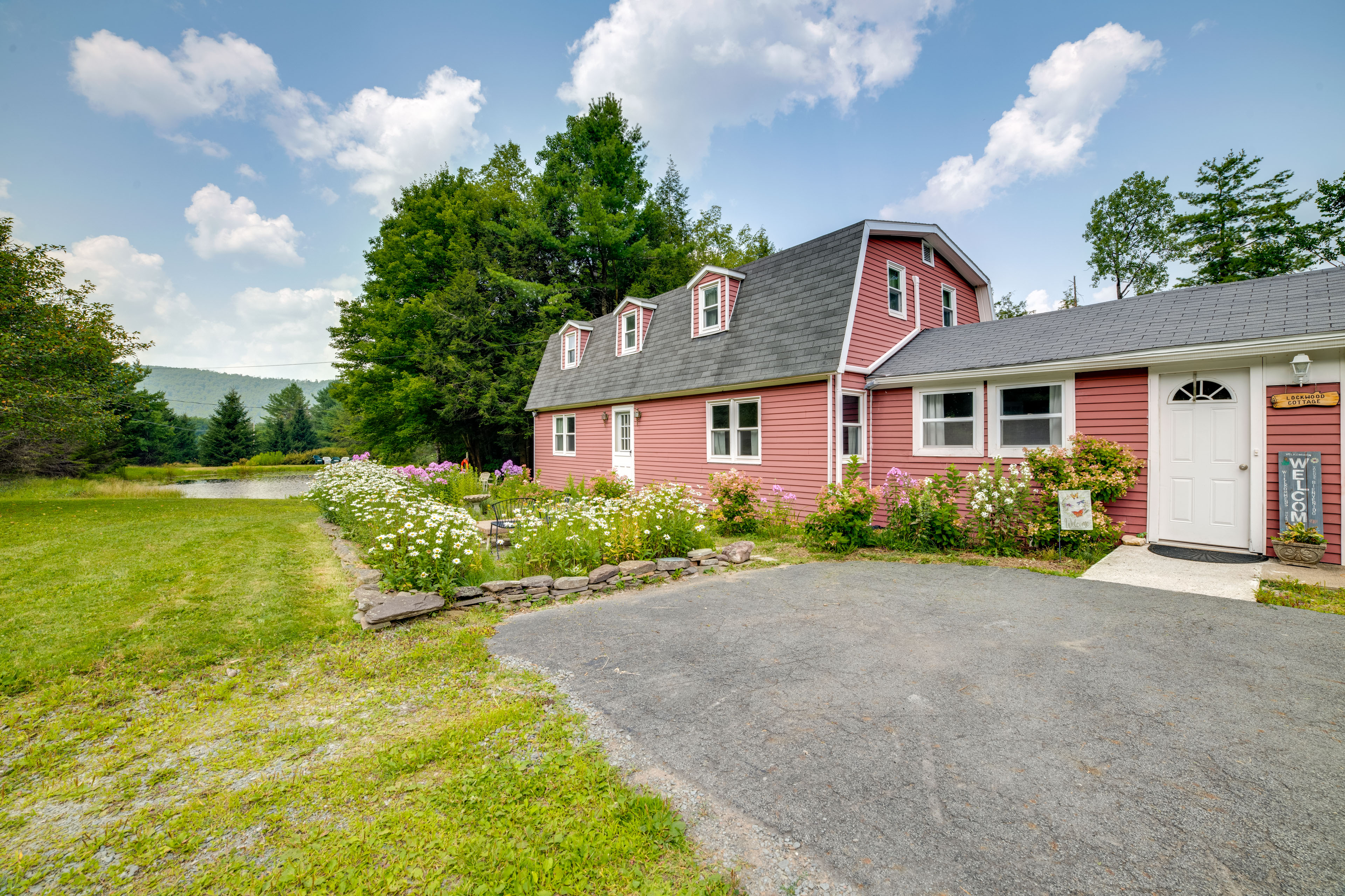 Fire Pit & On-Site Pond: Wooded Walton Home!