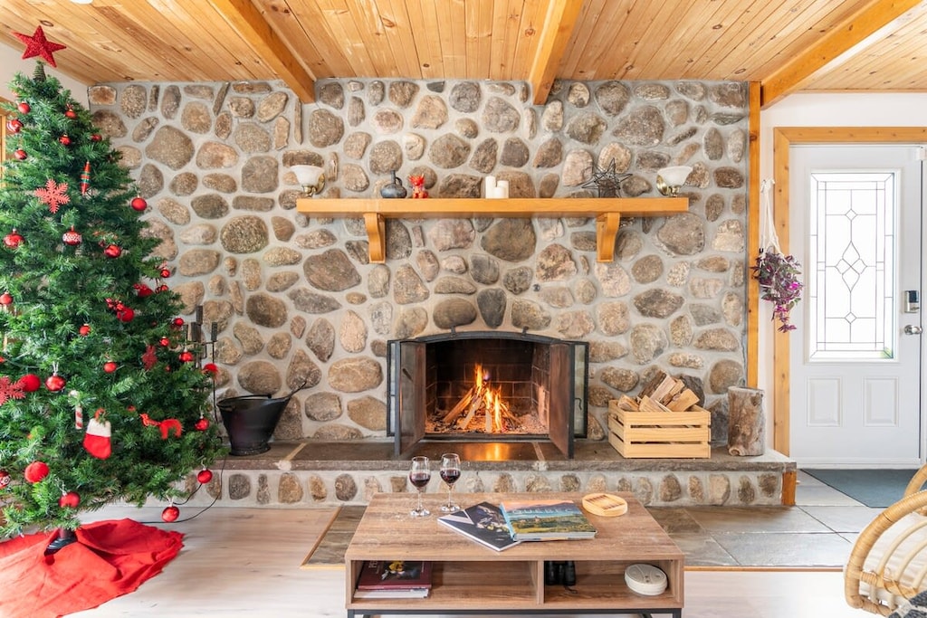 Perfect place to celebrate the holidays with the warmth of our fireplace.