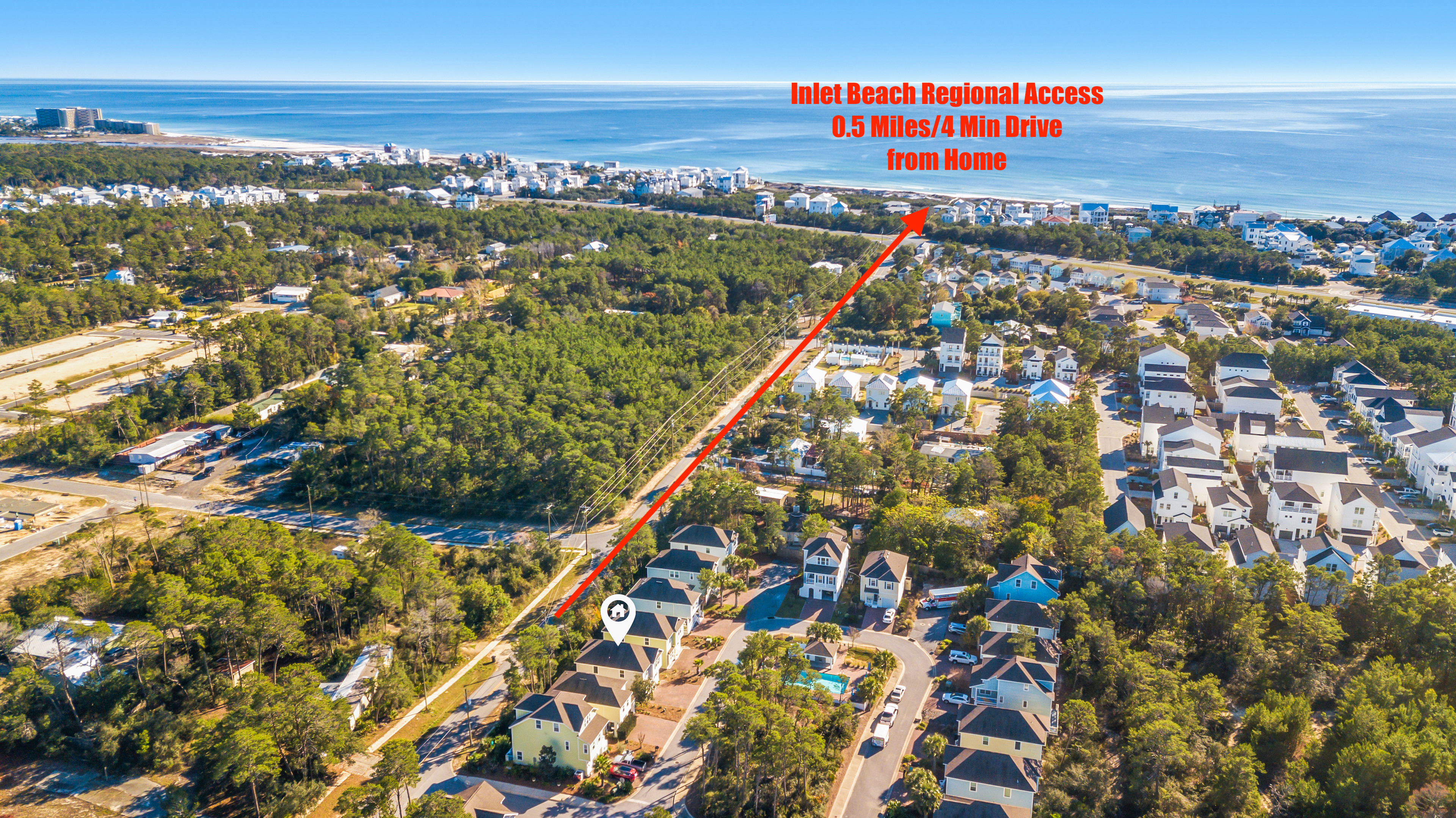 4 min drive to Inlet Beach Regional Beach Access