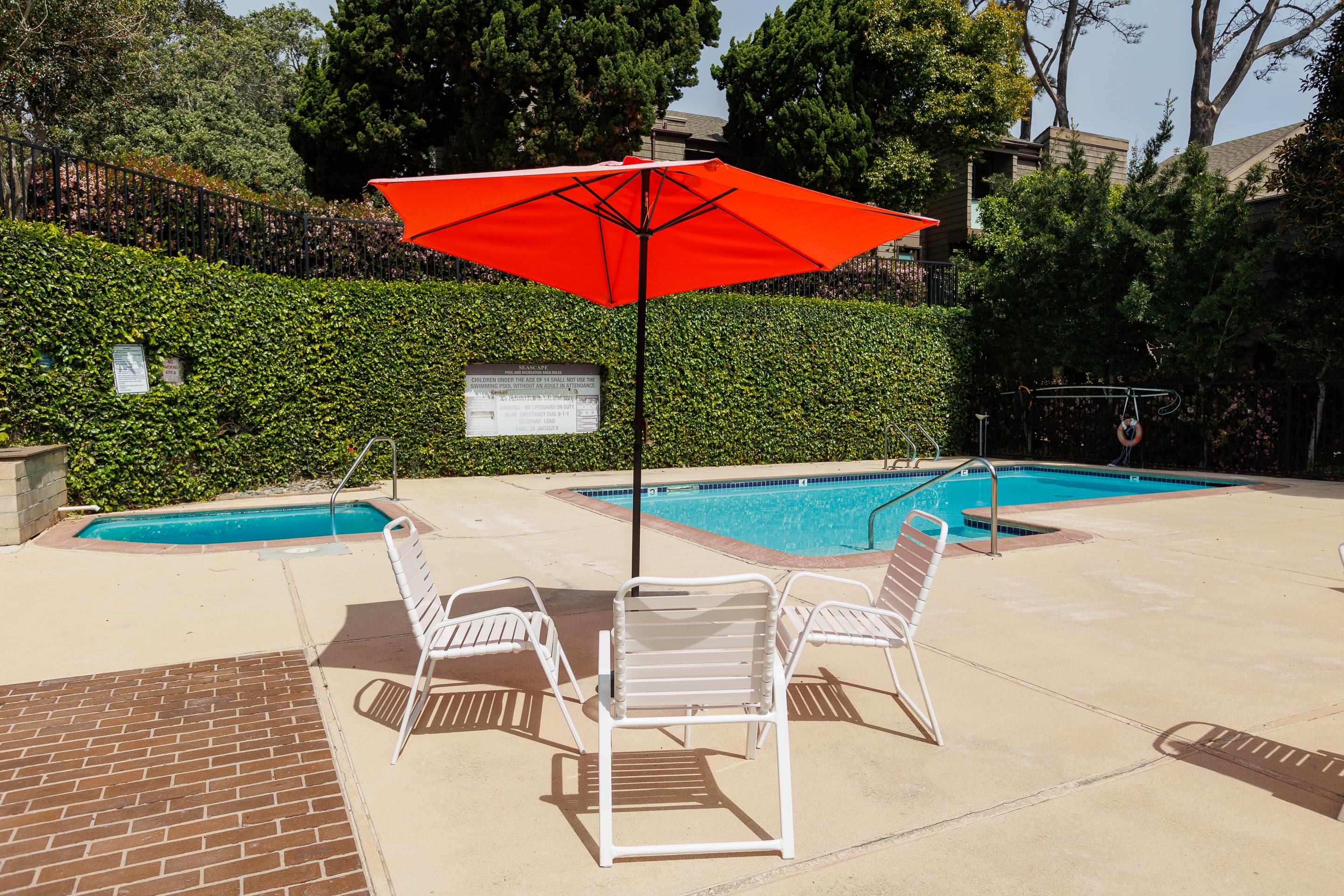 The sparking pool and bubbling hot tub are welcomed after a day in the sun and sand