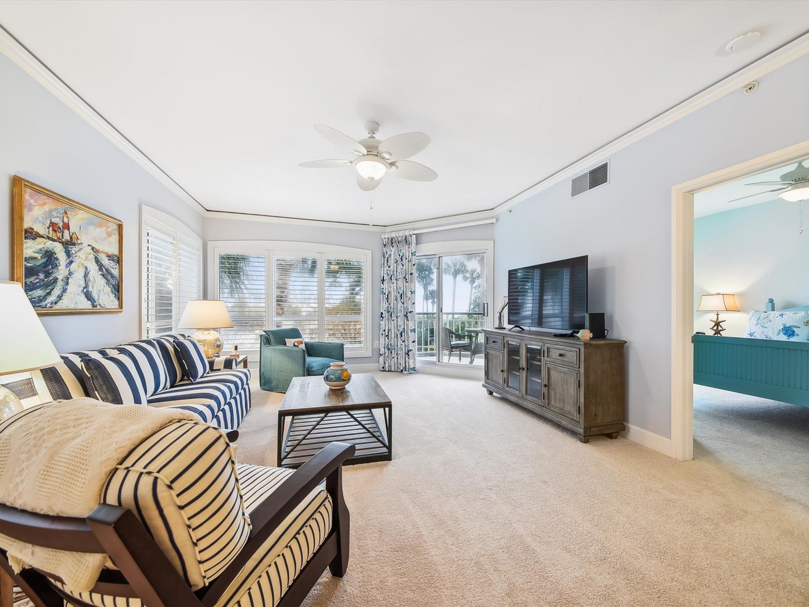Living Room with Ocean Views at 3110 Windsor Court South