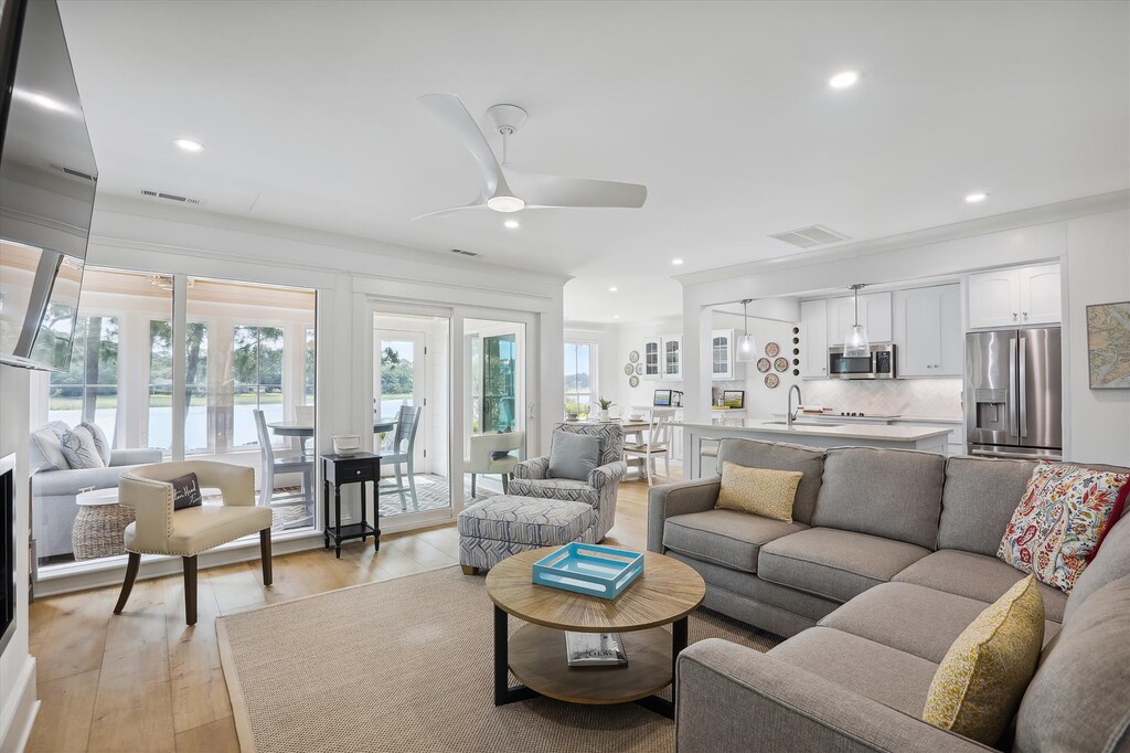 Living Room with Water Views at 4 Lands End Court