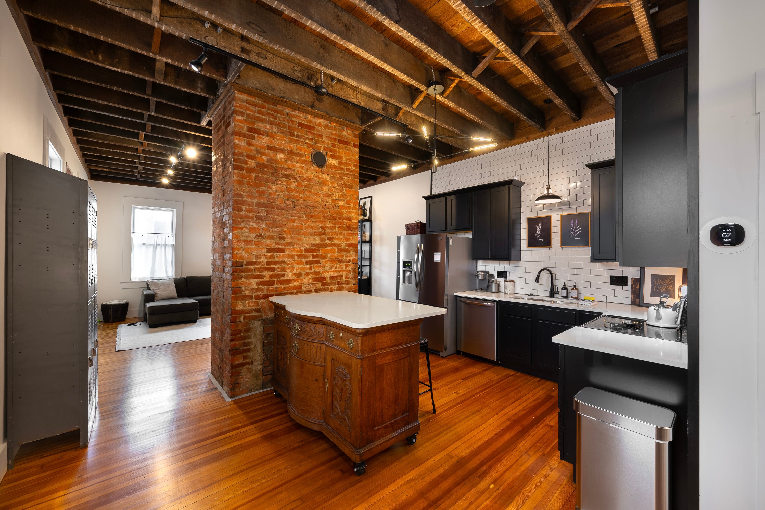 Spacious kitchen with island seating