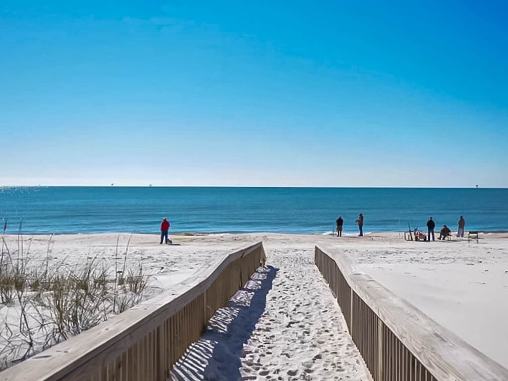 White sand beaches of Fort Morgan.