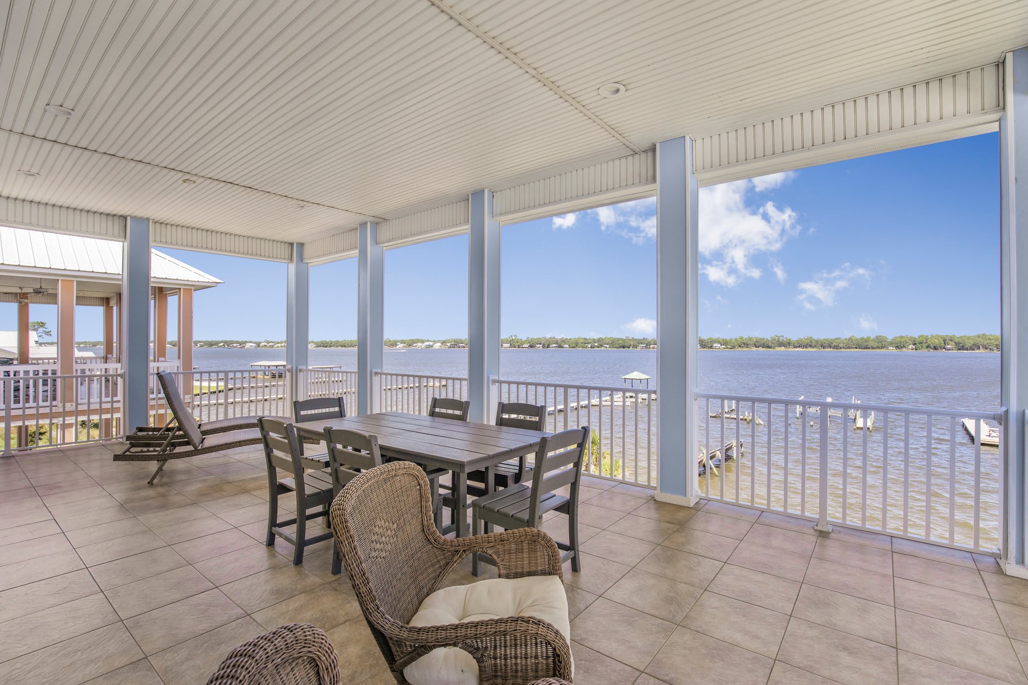 Large private balcony overlooking Little Lagoon.