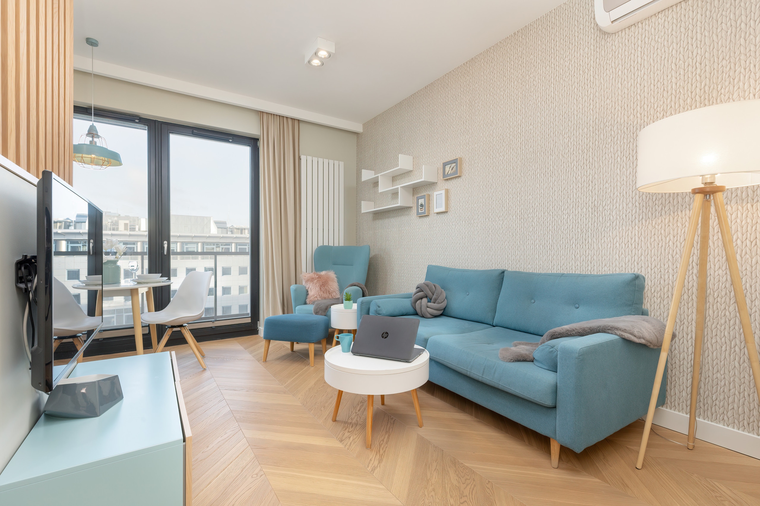 Property Image 1 - Bright Blue Apartment | Balcony | Parking | Air Conditioning | Warsaw