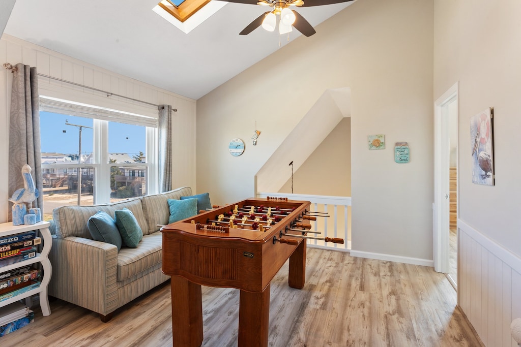 The Top-Level Game Room with a Foosball Table is perfect for family fun!