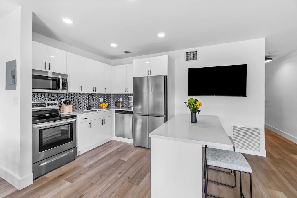 Fully stocked kitchen with all the pots/ pand and utensils provided