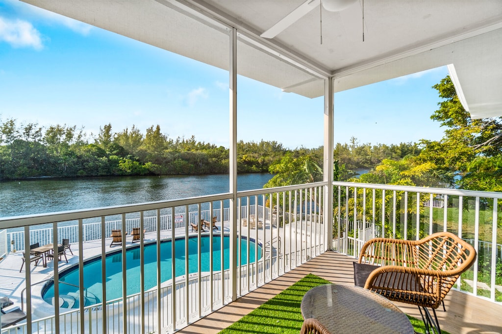 Sunset views from the 2nd floor balcony