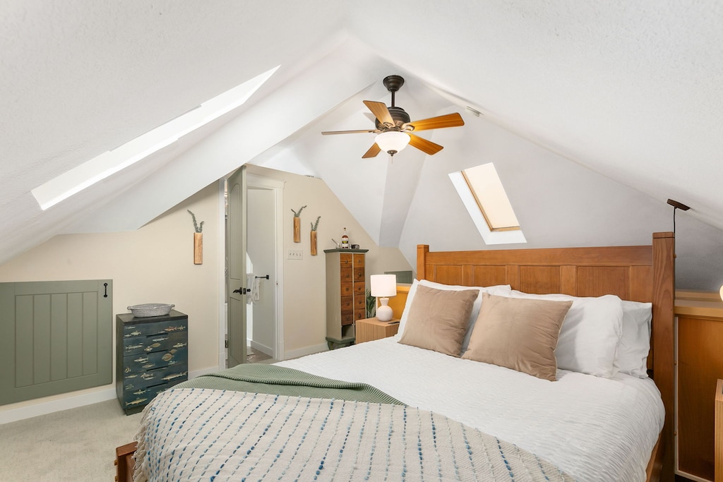 Bedroom 2 | Loft-style Bedroom with Full Bed and Private Bathroom (second level)