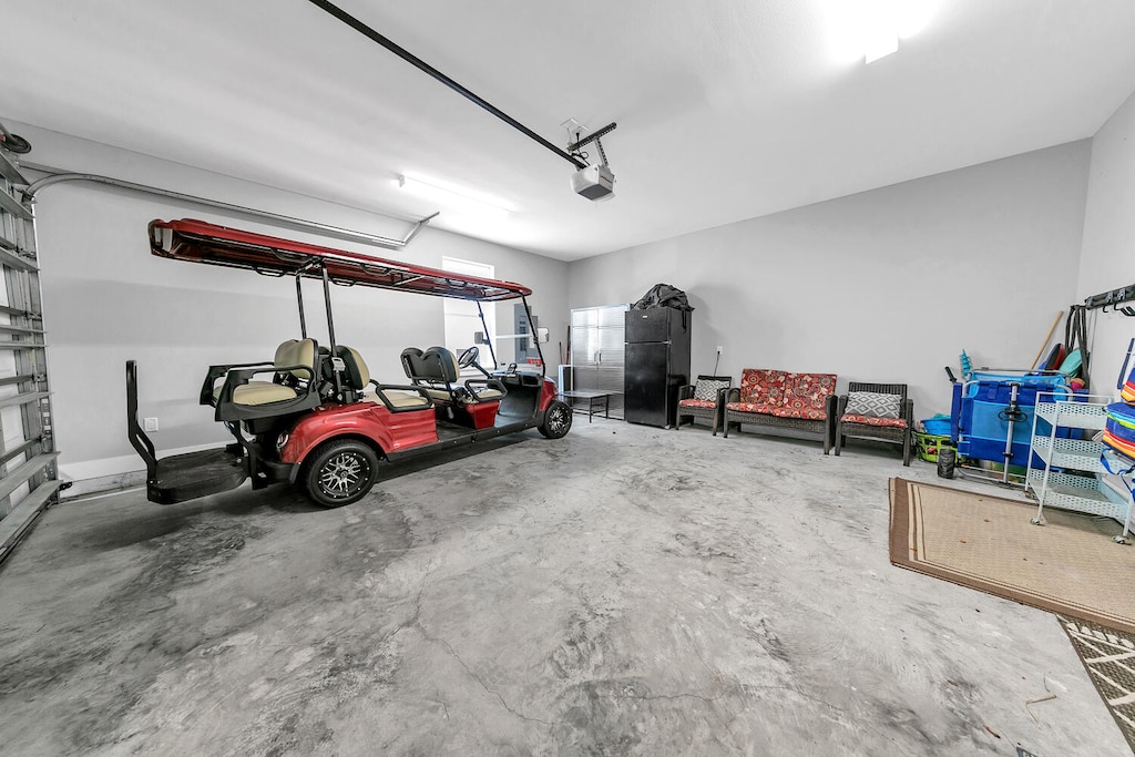 Golf cart in the garage