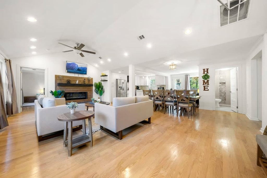 spacious living and dining area