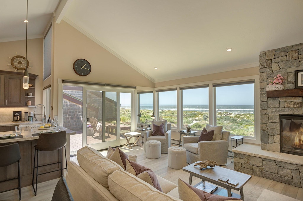 Spacious Great Room with Panoramic Ocean Views