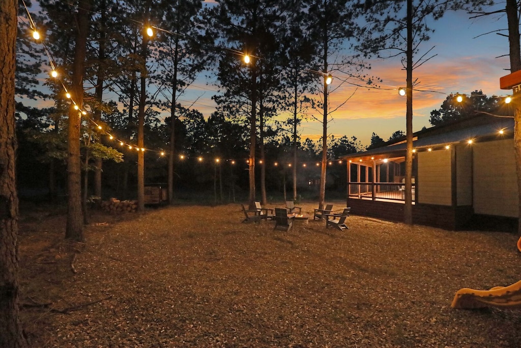 Fire pit with firewood provided