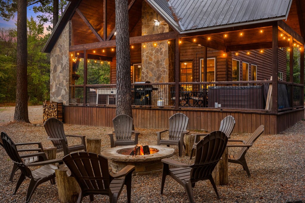 Fire pit with firewood provided