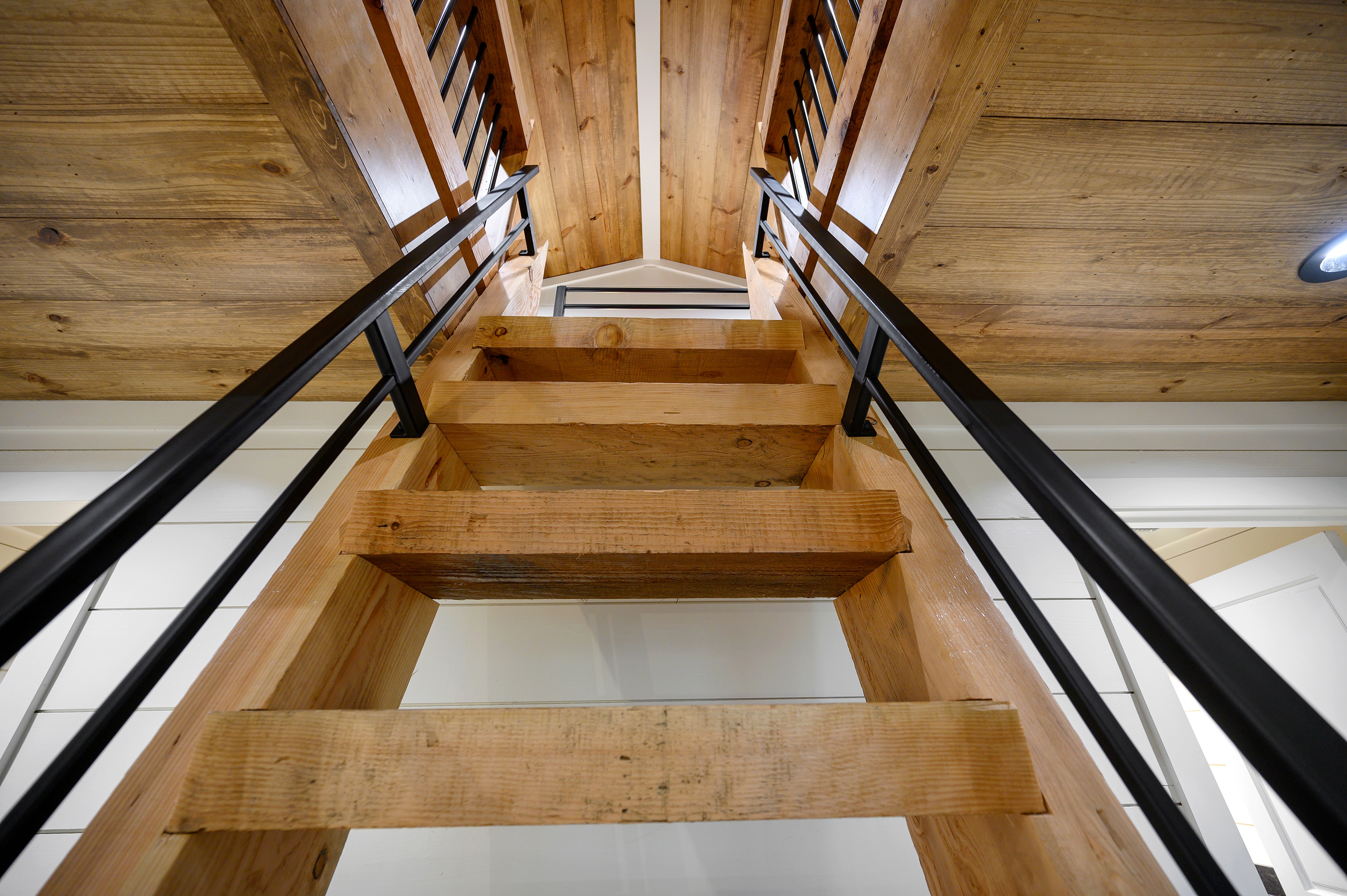 Ladder up to loft area in game room