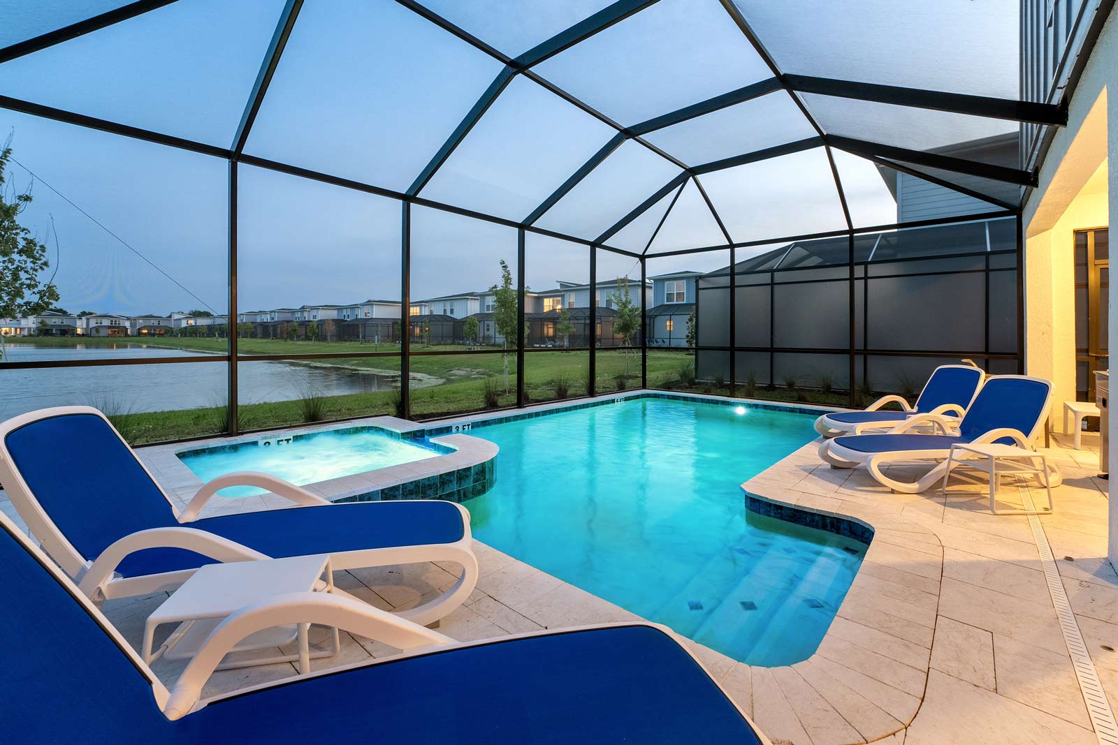 Private Pool & Patio at Twilight
