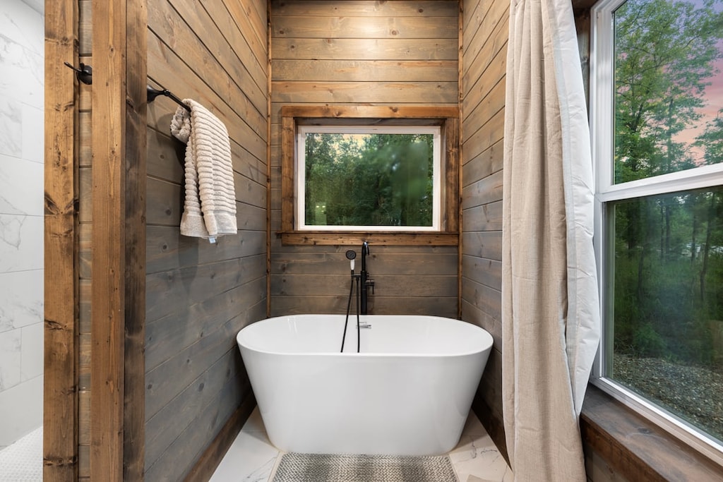 Soaking tub with a view