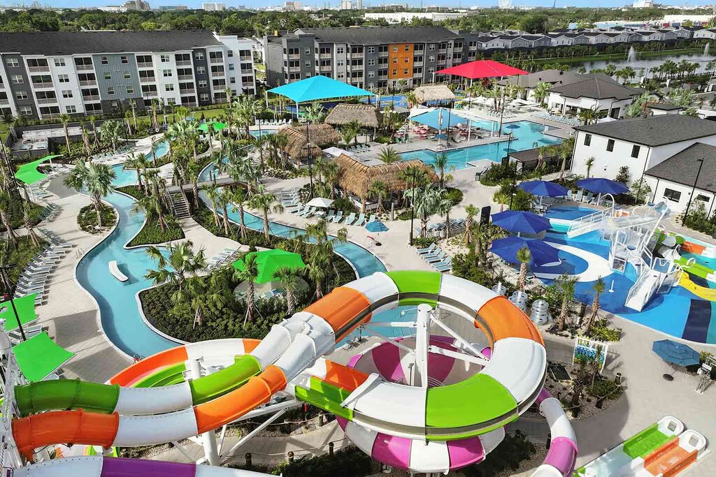 Aerial View of Villatel Orlando Resort Amenities