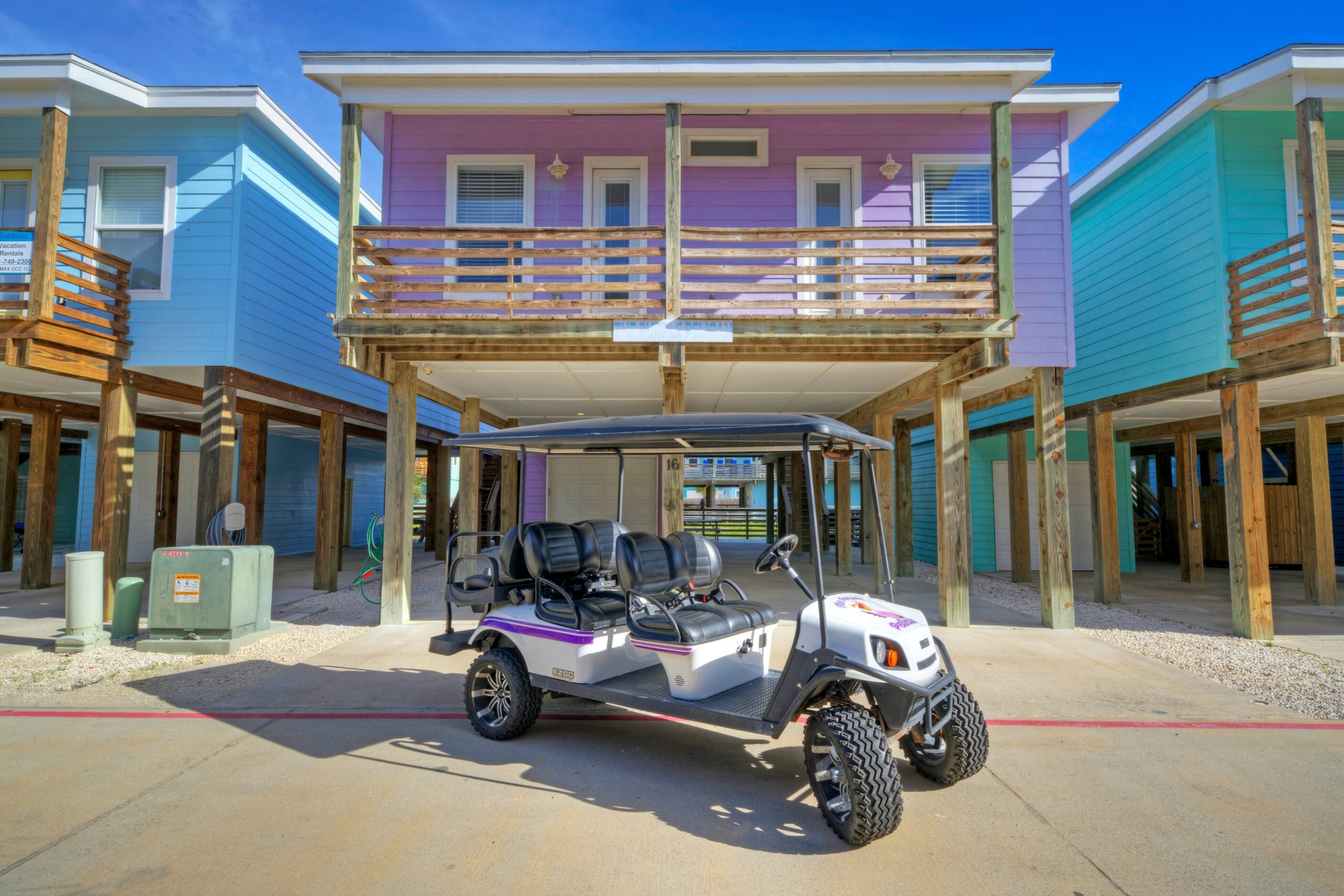 Purple Pelican offers a golf cart available to rent during your stay.